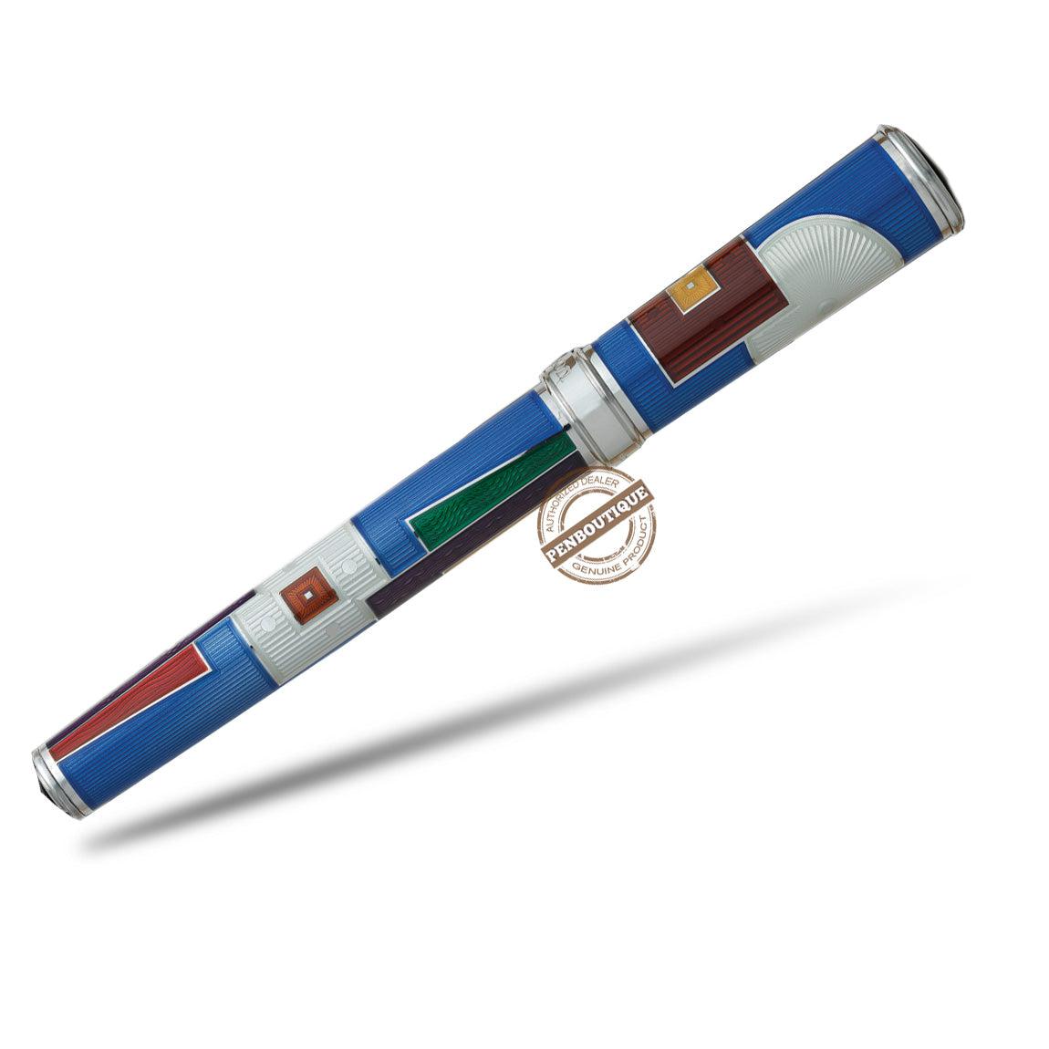 David Oscarson 15th Anniversary/American Art Deco Fountain Pen -Translucent Sapphire - Pen Boutique Ltd