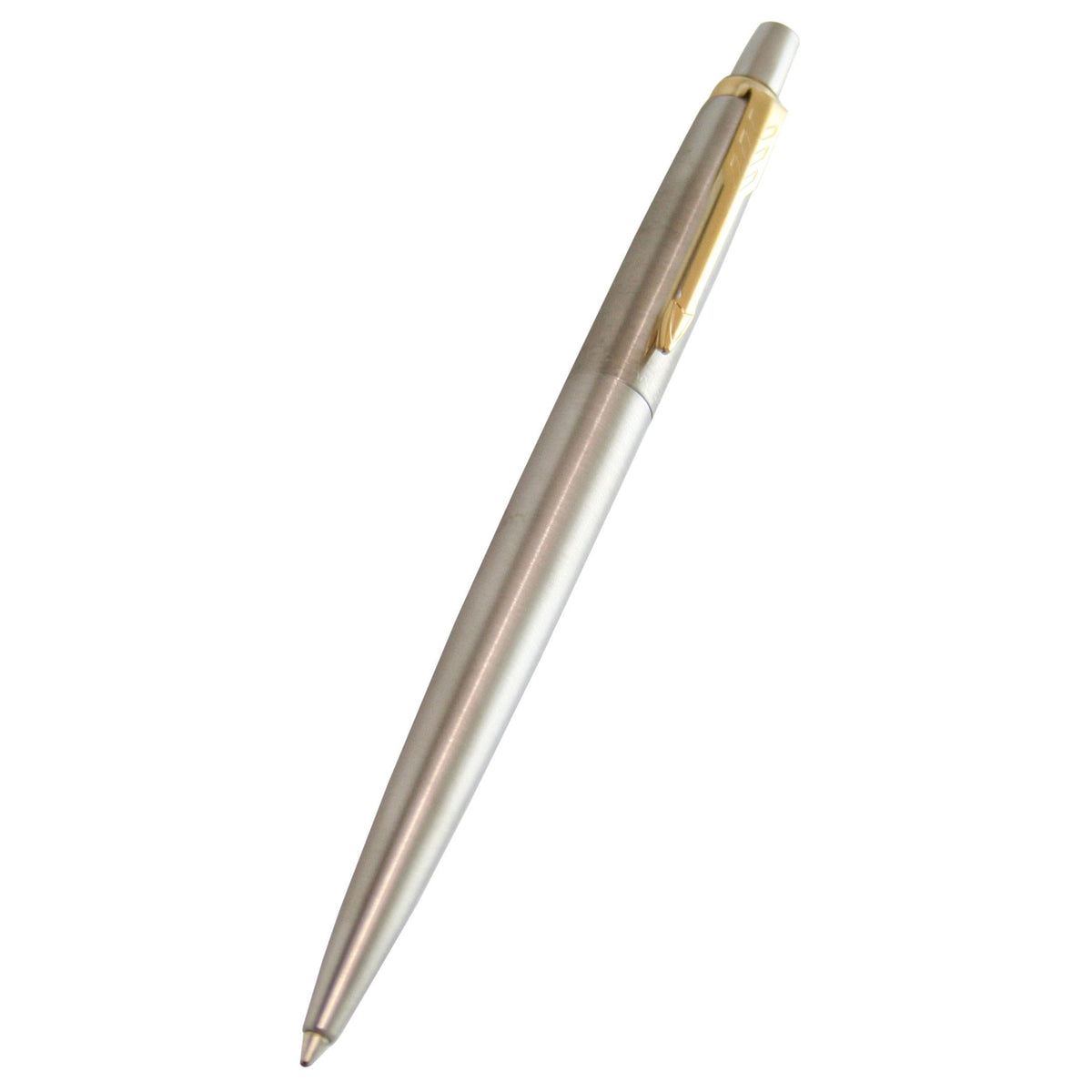 Parker Jotter Ballpoint Pen - Stainless Steel - Gold Trim - Pen Boutique Ltd