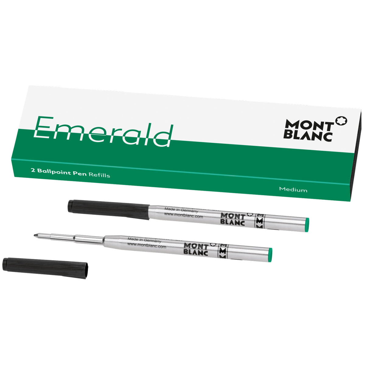 Montblanc Ballpoint Refill - Emerald Green - Medium (2 Per Pack) - Pen Boutique Ltd