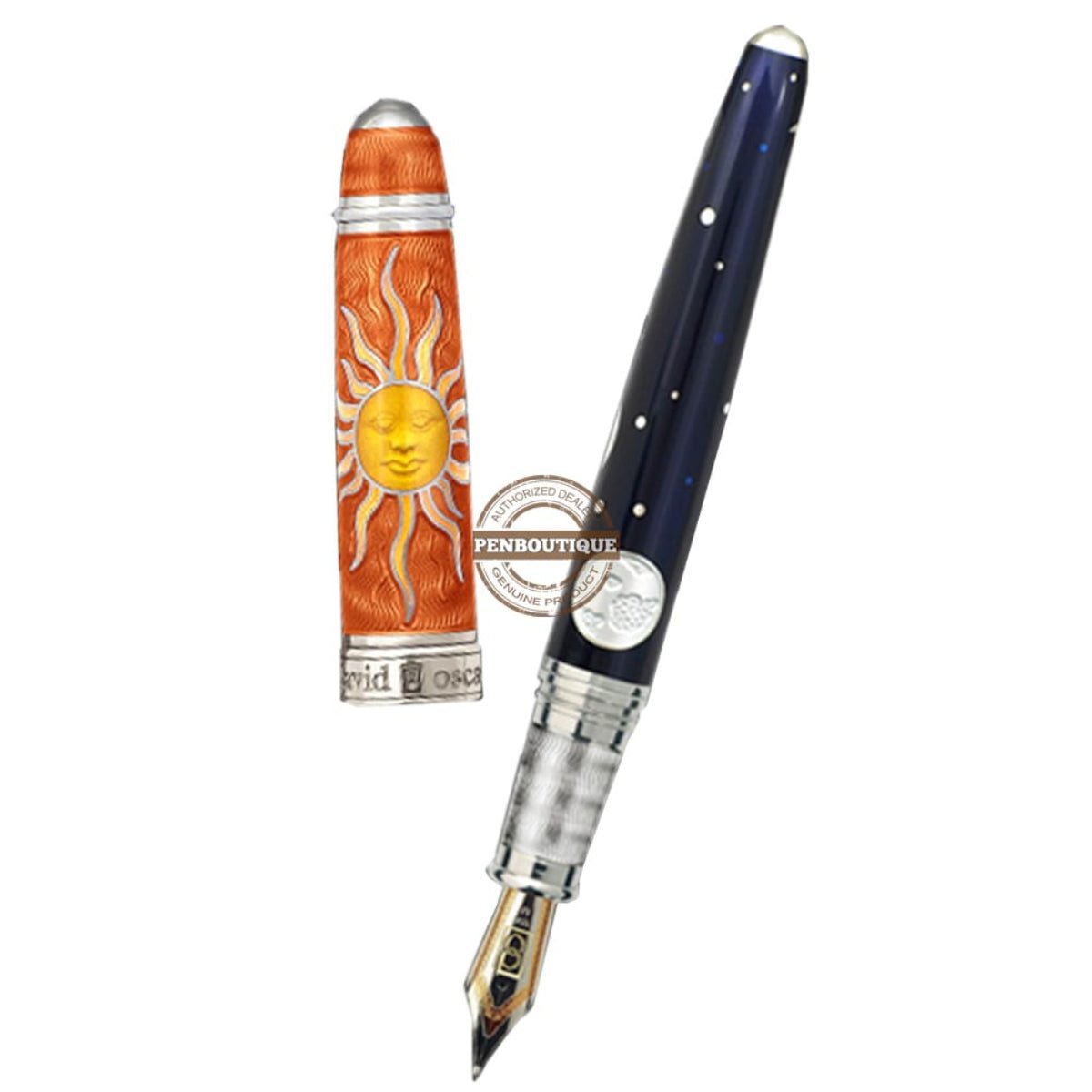 David Oscarson Celestial Fountain Pen - Limited Edition - Blazing Saffron Golden Yellow - Pen Boutique Ltd