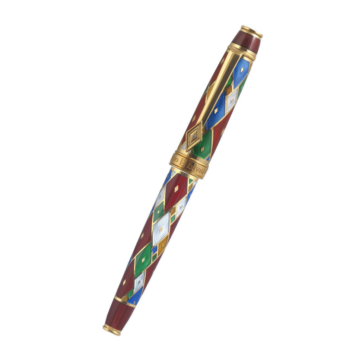 David Oscarson Harlequin Rollerball Pen - Ruby Red - Pen Boutique Ltd