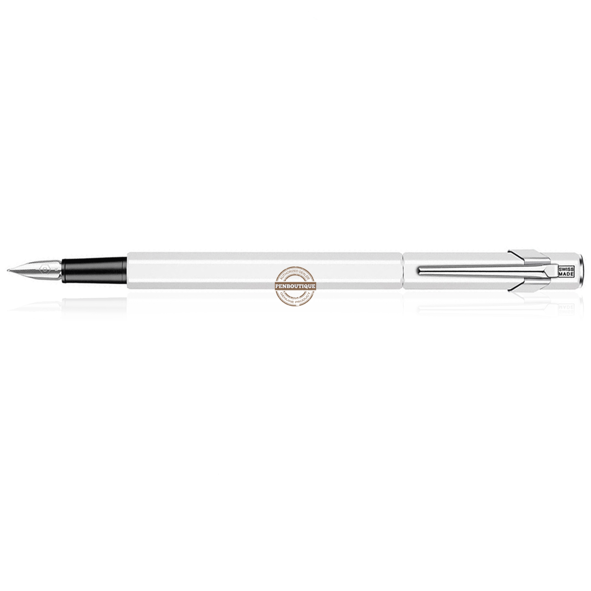 Caran D' Ache 849 Metal Fountain Pen - White - Fine Nib Caran d' Ache Pens