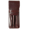 Aston Leather Brown Finger Style Triple Pen Case - Pen Boutique Ltd