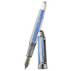 David Oscarson Trellis Fountain Pen - Limited Edition - Azure & White/Rhodium Vermeil - Pen Boutique Ltd