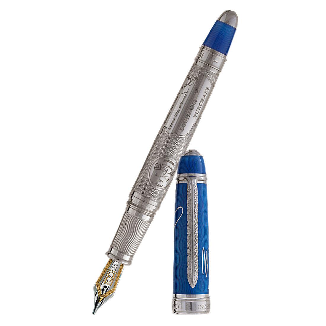 David Oscarson William Clark Fountain Pen - Sapphire Blue - Pen Boutique Ltd