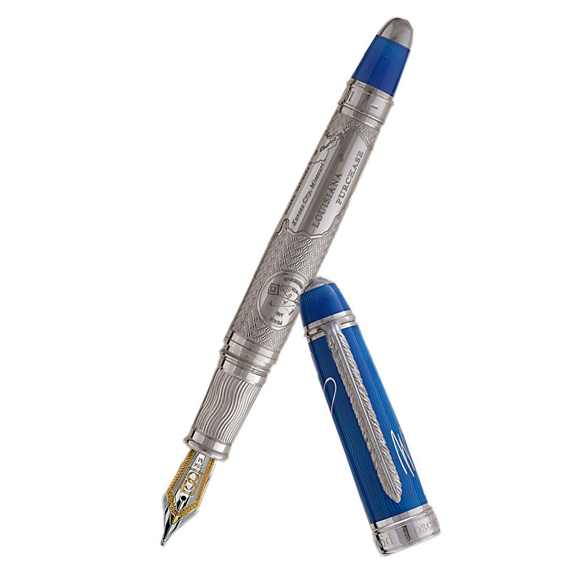 David Oscarson William Clark Fountain Pen - Sapphire Blue - Pen Boutique Ltd