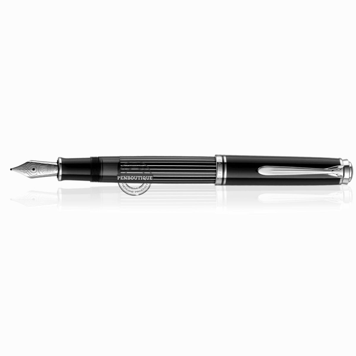 Pelikan Souveran Fountain Pen - M815 Black Metal Stripe (Special Edition) - Pen Boutique Ltd