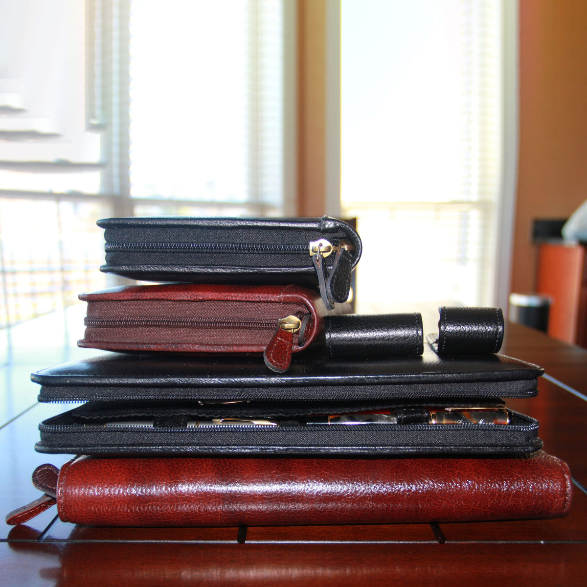 Yak Leather Premium Leather 24 Pen Case - Black - Pen Boutique Ltd