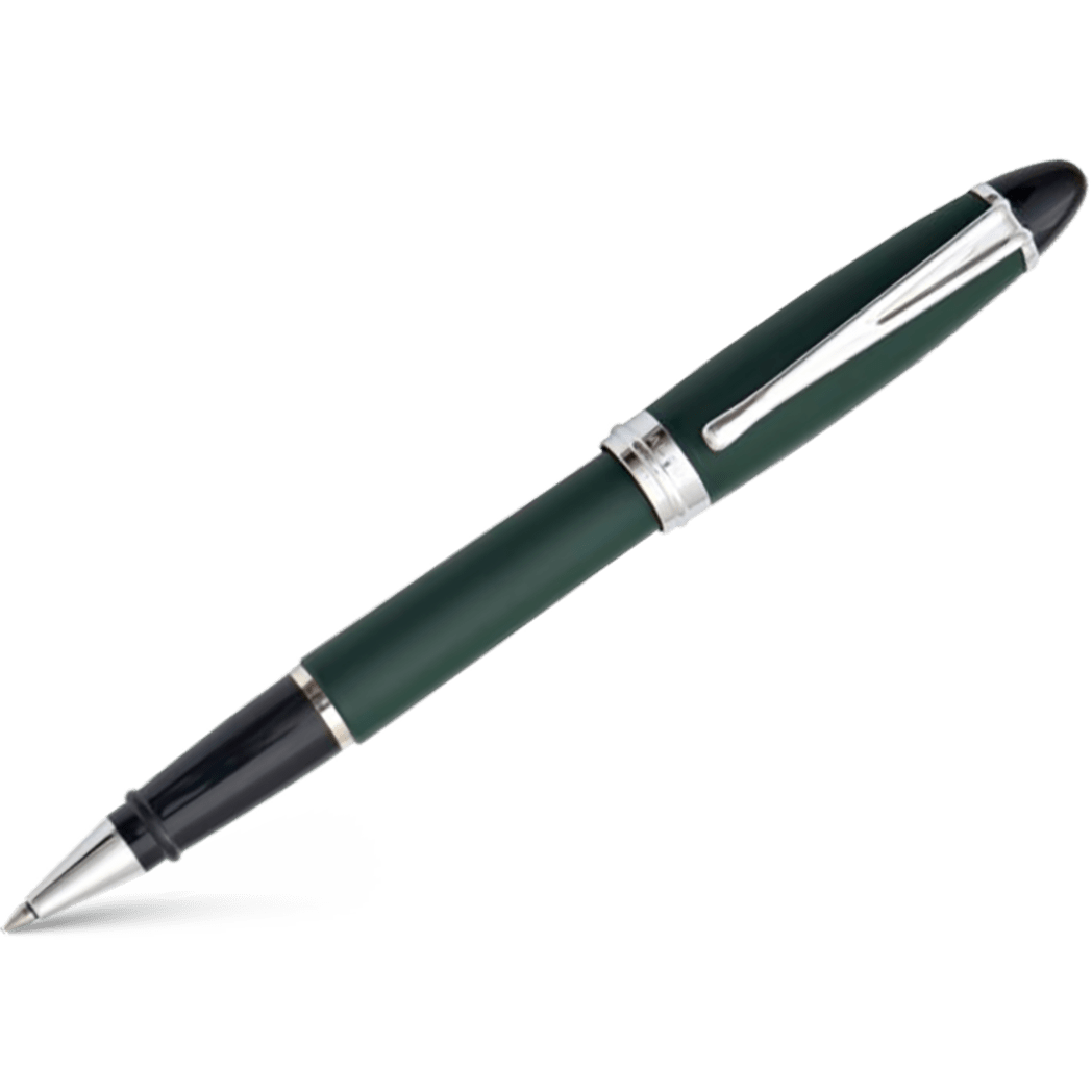 Aurora Ipsilon Rollerball Pen - Satin Green - Chrome Trim - Pen Boutique Ltd