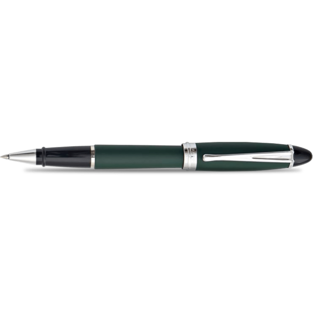 Aurora Ipsilon Rollerball Pen - Satin Green - Chrome Trim - Pen Boutique Ltd