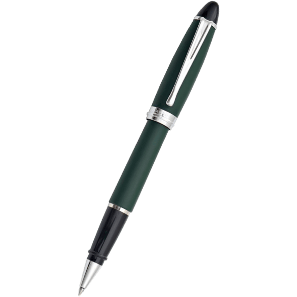Aurora Ipsilon Rollerball Pen - Satin Green - Chrome Trim - Pen Boutique Ltd