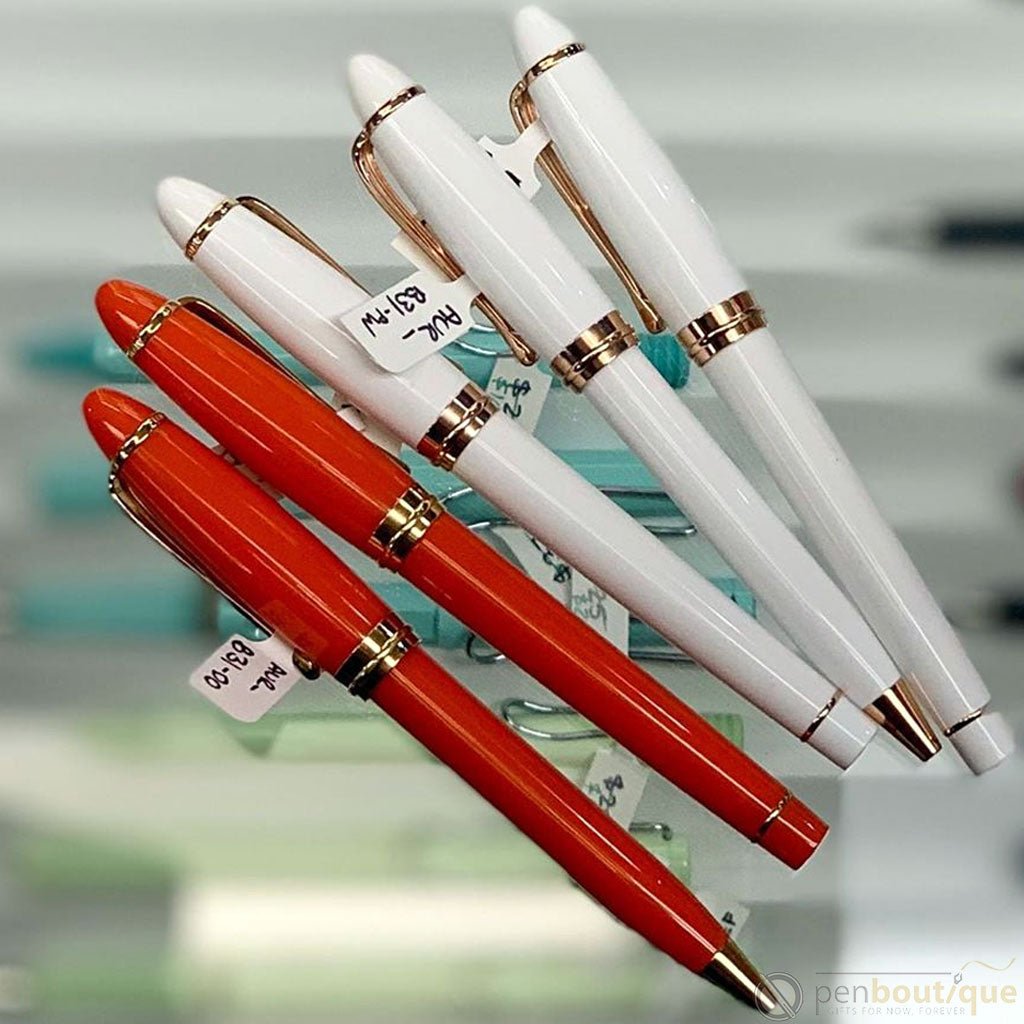 Aurora Ipsilon Rollerball Pen - Seasons - Winter White - Rose Gold Trim - Pen Boutique Ltd