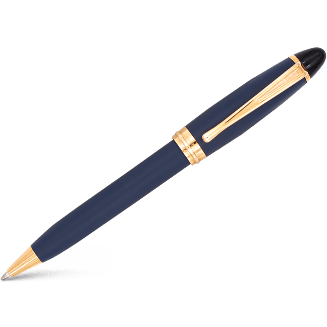Aurora Ipsilon Ballpoint Pen - Satin Blue - Rose Gold Trim - Pen Boutique Ltd