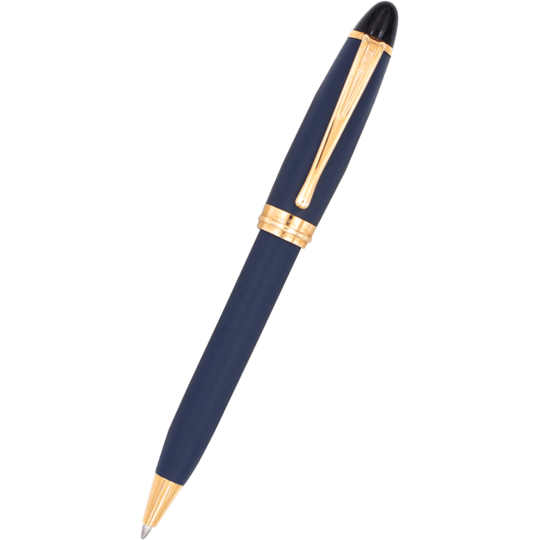 Aurora Ipsilon Ballpoint Pen - Satin Blue - Rose Gold Trim - Pen Boutique Ltd