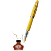 Aurora Ipsilon Demo Colors Fountain Pen - Optimistic Yellow PLUS Sepia Ink bottle - Pen Boutique Ltd