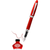 Aurora Ipsilon Demo Colors Fountain Pen - Passionate Red PLUS matching Red ink bottle. - Pen Boutique Ltd