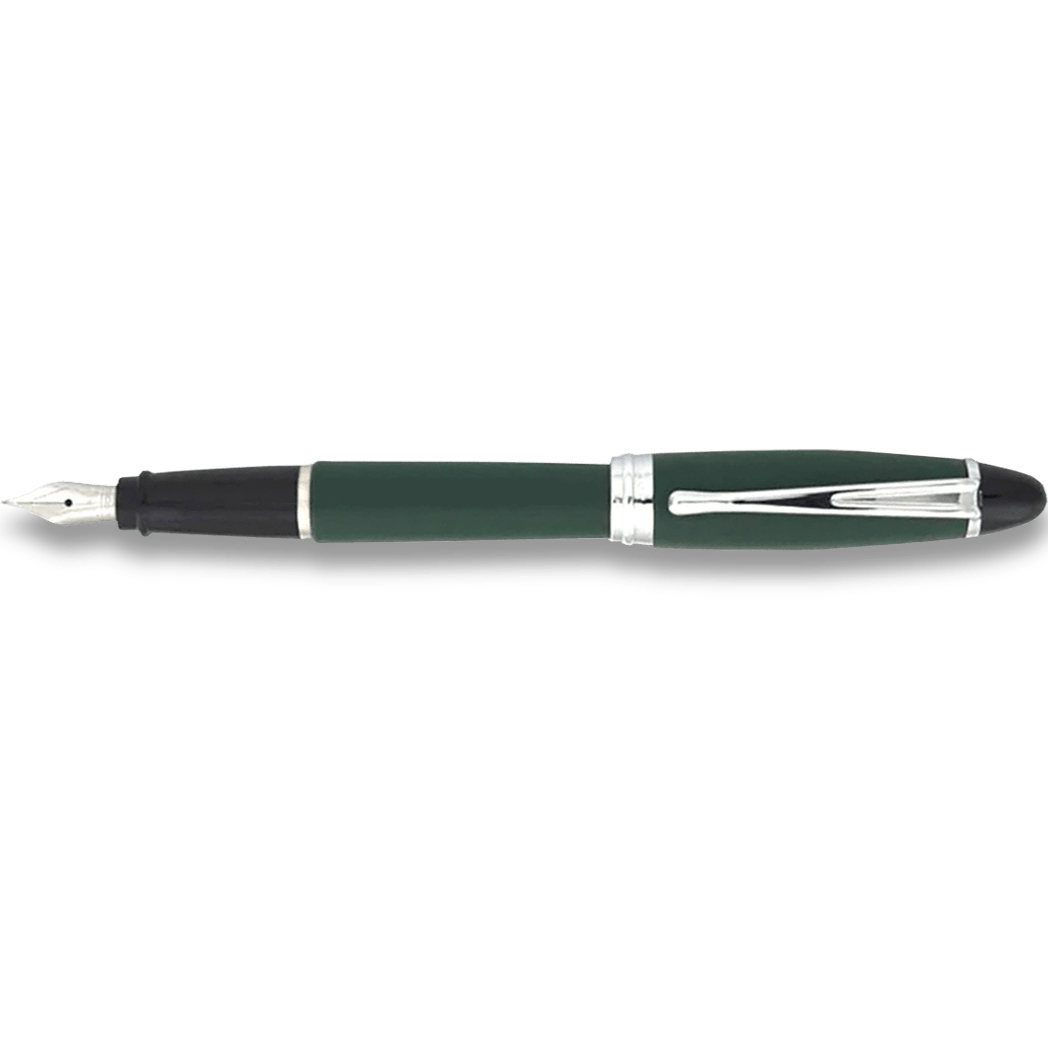 Aurora Ipsilon Fountain Pen - Satin Green - Chrome Trim - Pen Boutique Ltd