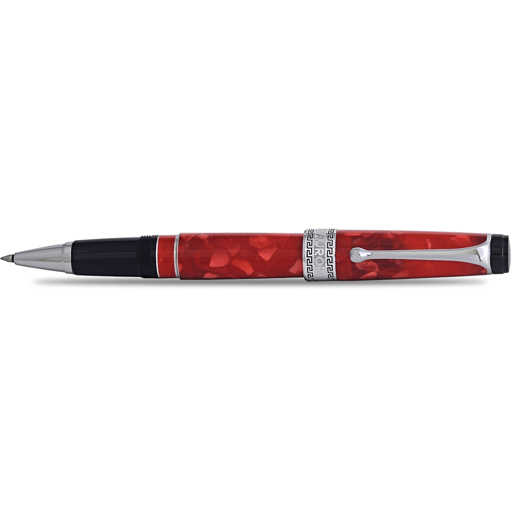 Aurora Optima Auroloide Rollerball Pen - Rossa - Chrome Trim - Pen Boutique Ltd