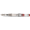 Aurora Optima Demonstrator Fountain Pen - Red - Chrome Trim - Pen Boutique Ltd