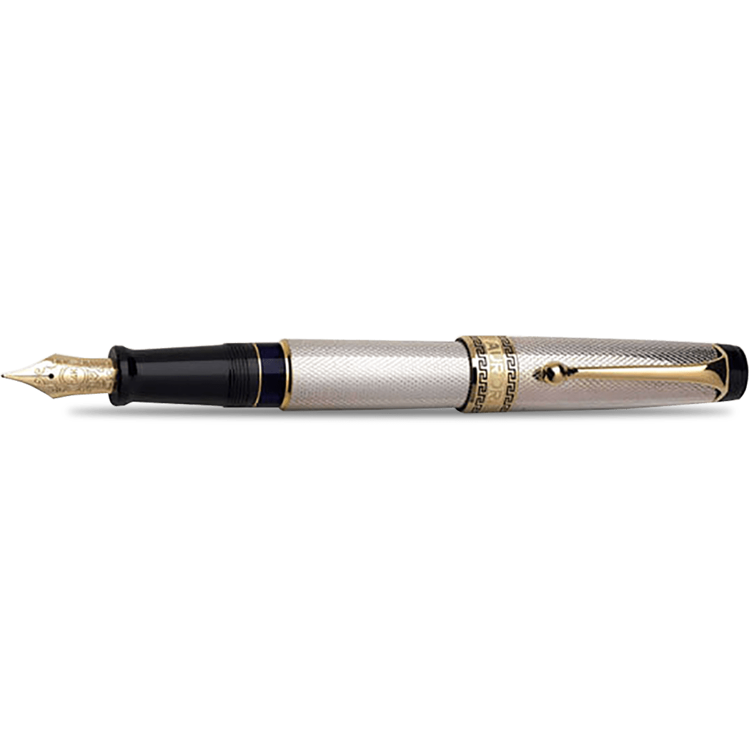 Aurora Optima Fountain Pen - Solid Silver - Pen Boutique Ltd