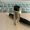 Aurora Optima Fountain Pen - Black - Sterling Silver Cap - Pen Boutique Ltd