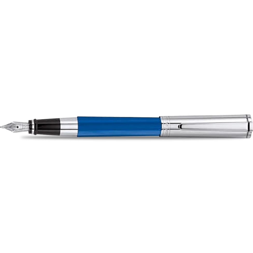 Aurora TU Fountain Pen - Blue - Chrome - Italic - Pen Boutique Ltd