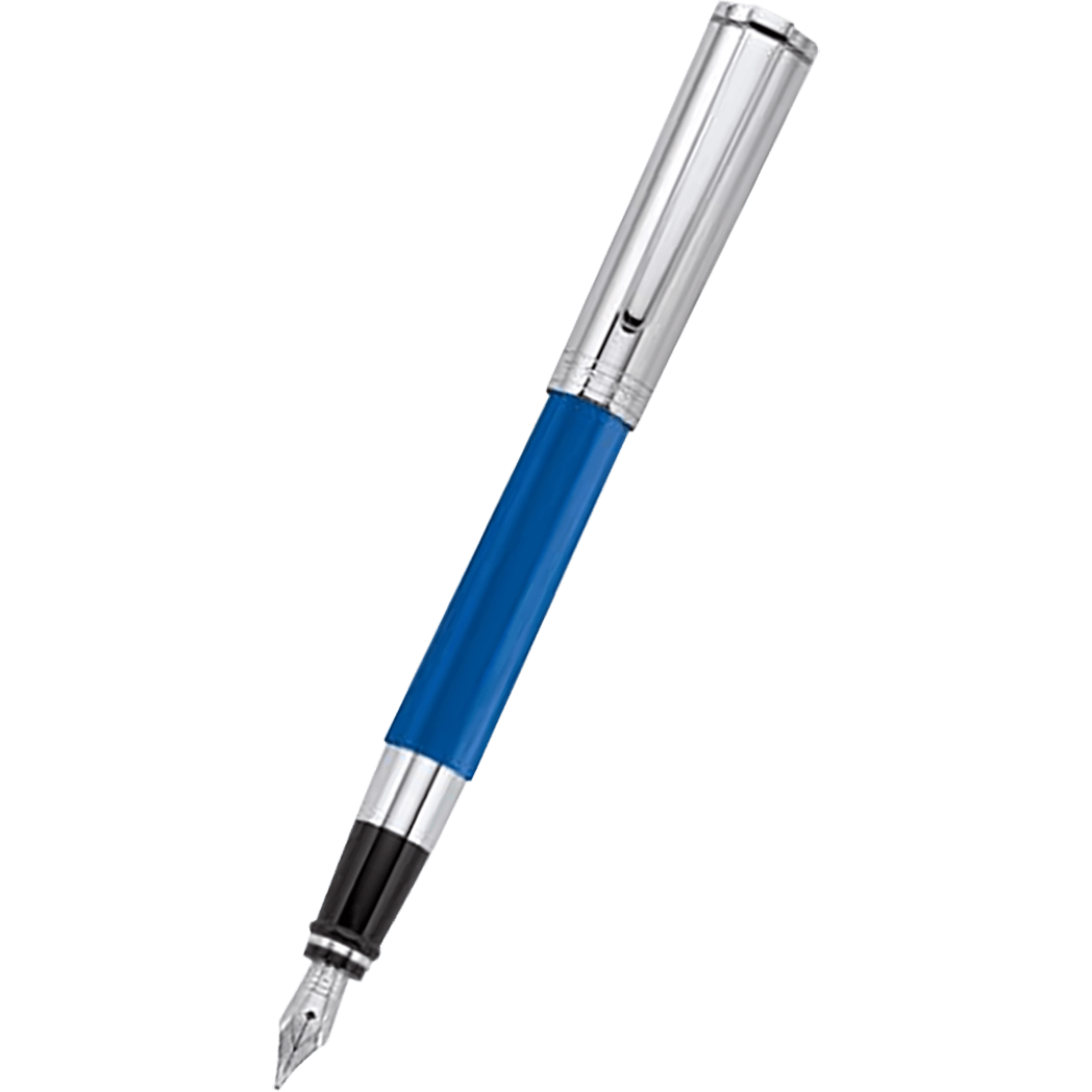 Aurora TU Fountain Pen - Blue - Chrome - Italic - Pen Boutique Ltd