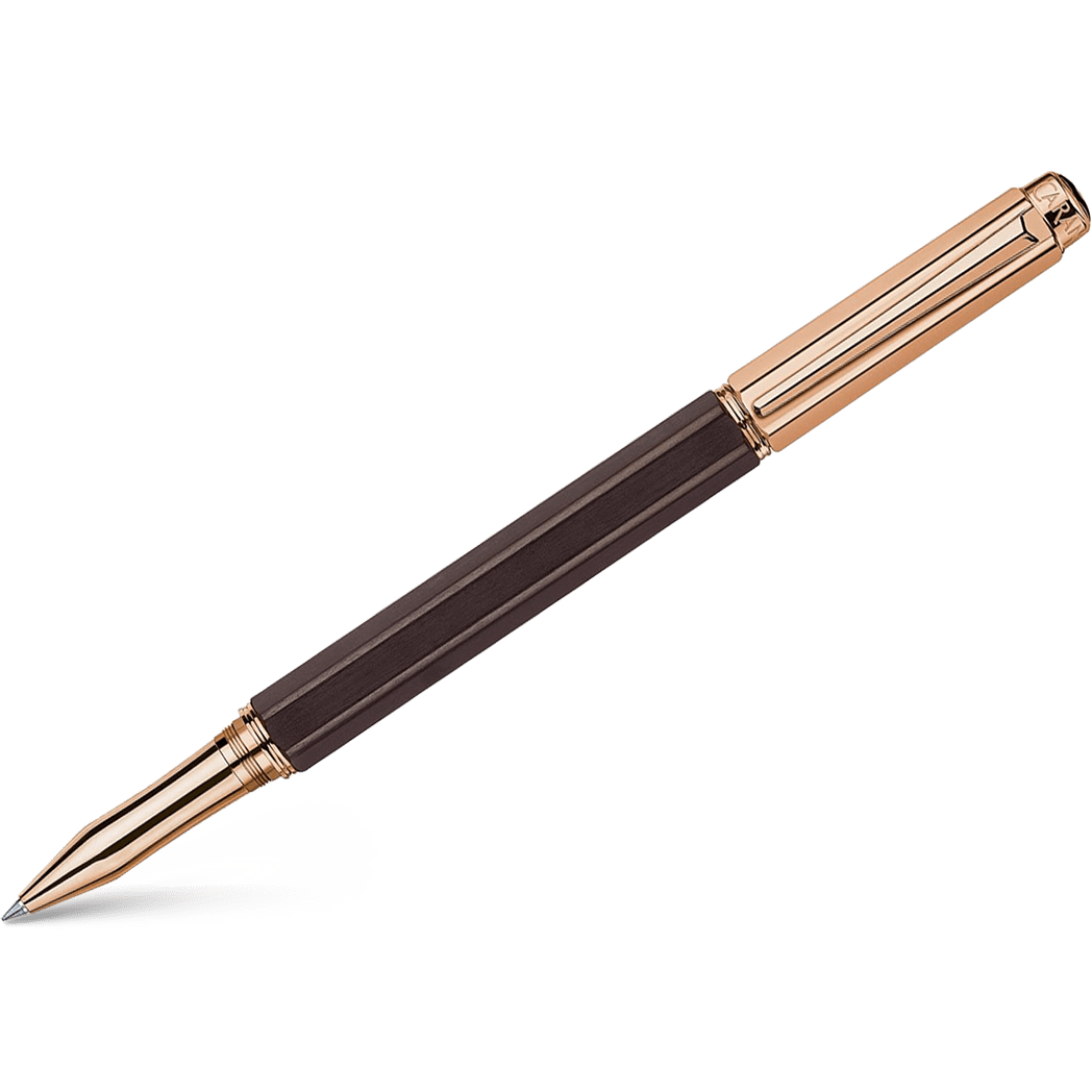 Caran d'Ache Varius Rollerball Pen - Ebony - Rose Gold Trim - Pen Boutique Ltd