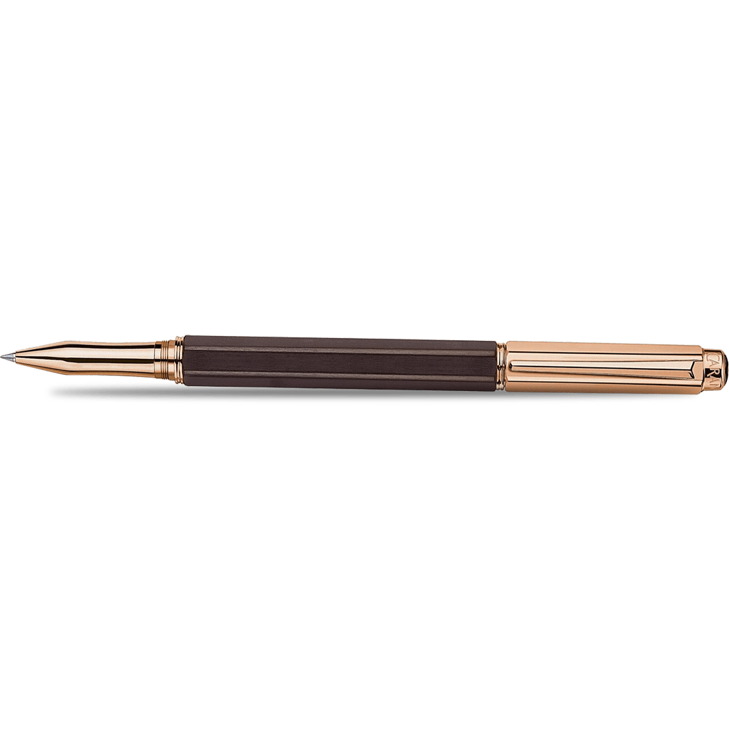 Caran d'Ache Varius Rollerball Pen - Ebony - Rose Gold Trim - Pen Boutique Ltd