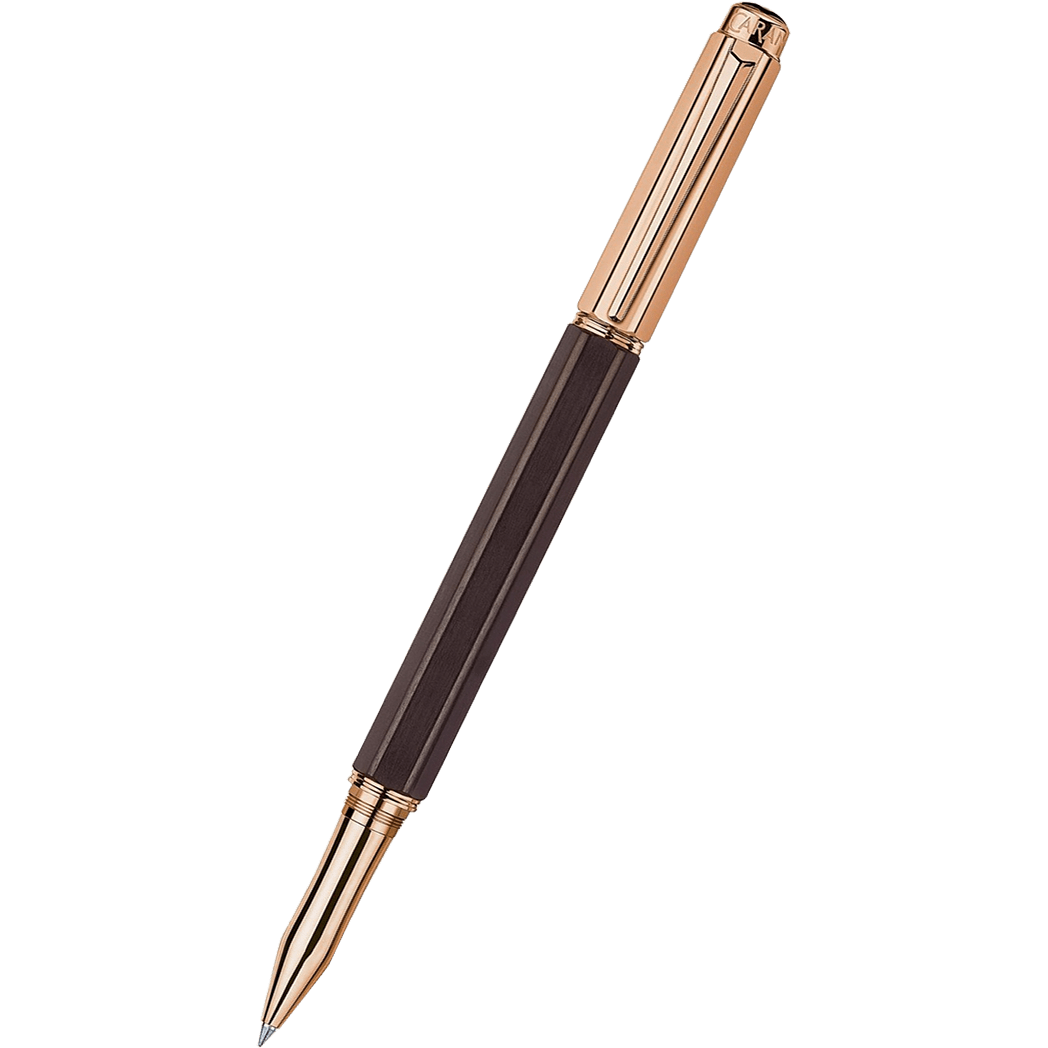 Caran d'Ache Varius Rollerball Pen - Ebony - Rose Gold Trim - Pen Boutique Ltd