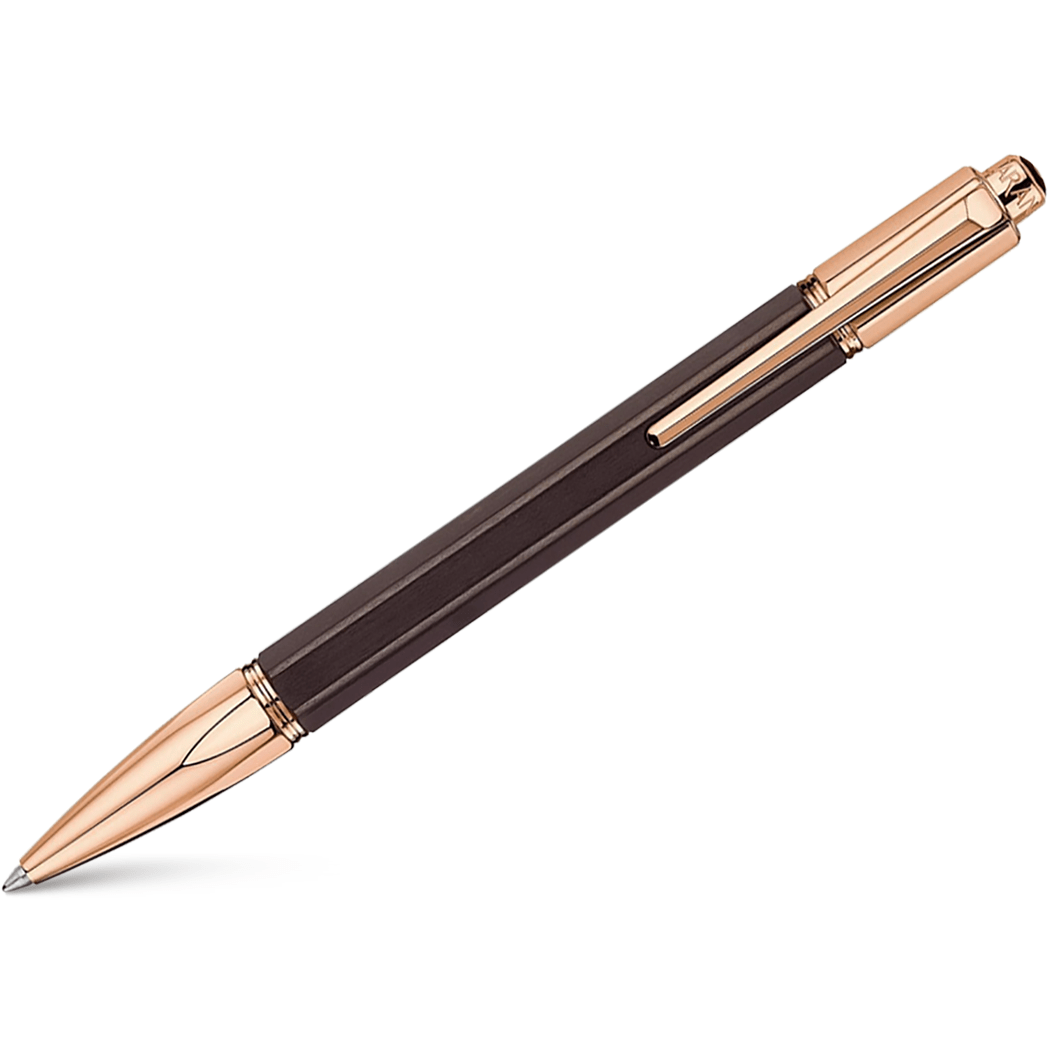 Caran d'Ache Varius Ballpoint Pen - Ebony - Rose Gold Trim - Pen Boutique Ltd