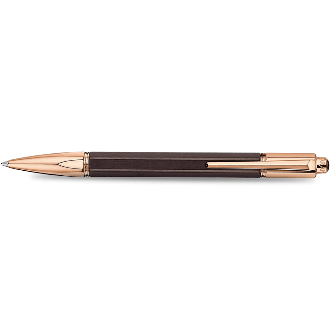 Caran d'Ache Varius Ballpoint Pen - Ebony - Rose Gold Trim - Pen Boutique Ltd