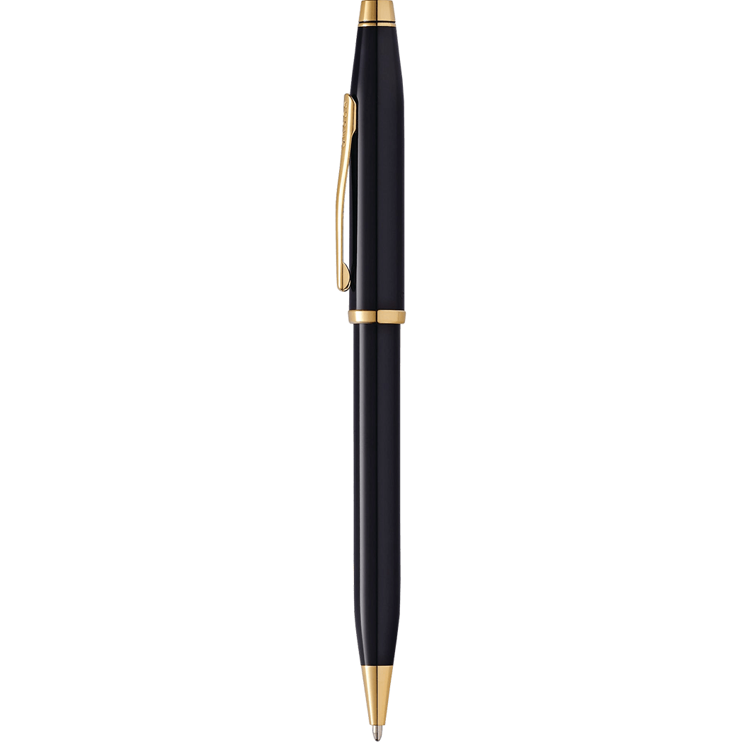 Cross Century II Ballpoint Pen - Black - Gold Trim - Pen Boutique Ltd
