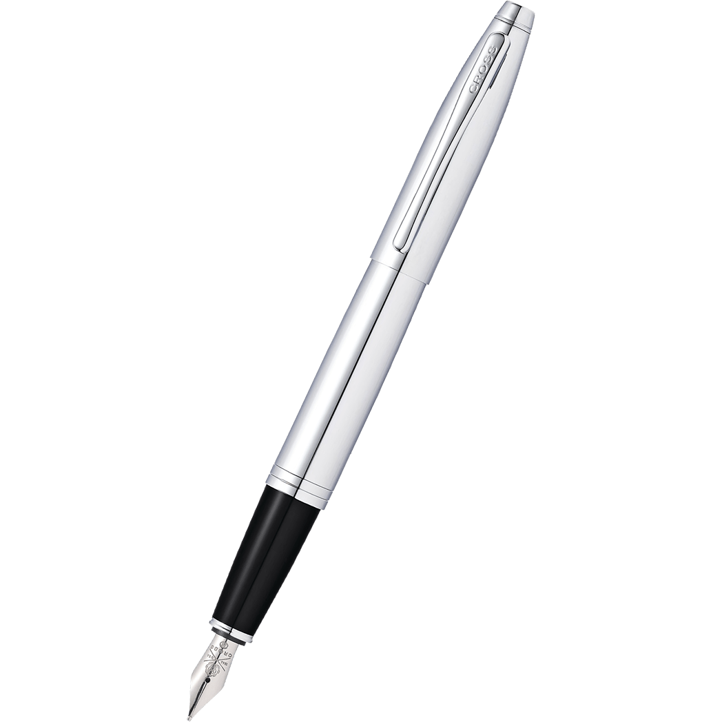Cross Calais Fountain Pen - Polished Chrome - Medium - Pen Boutique Ltd