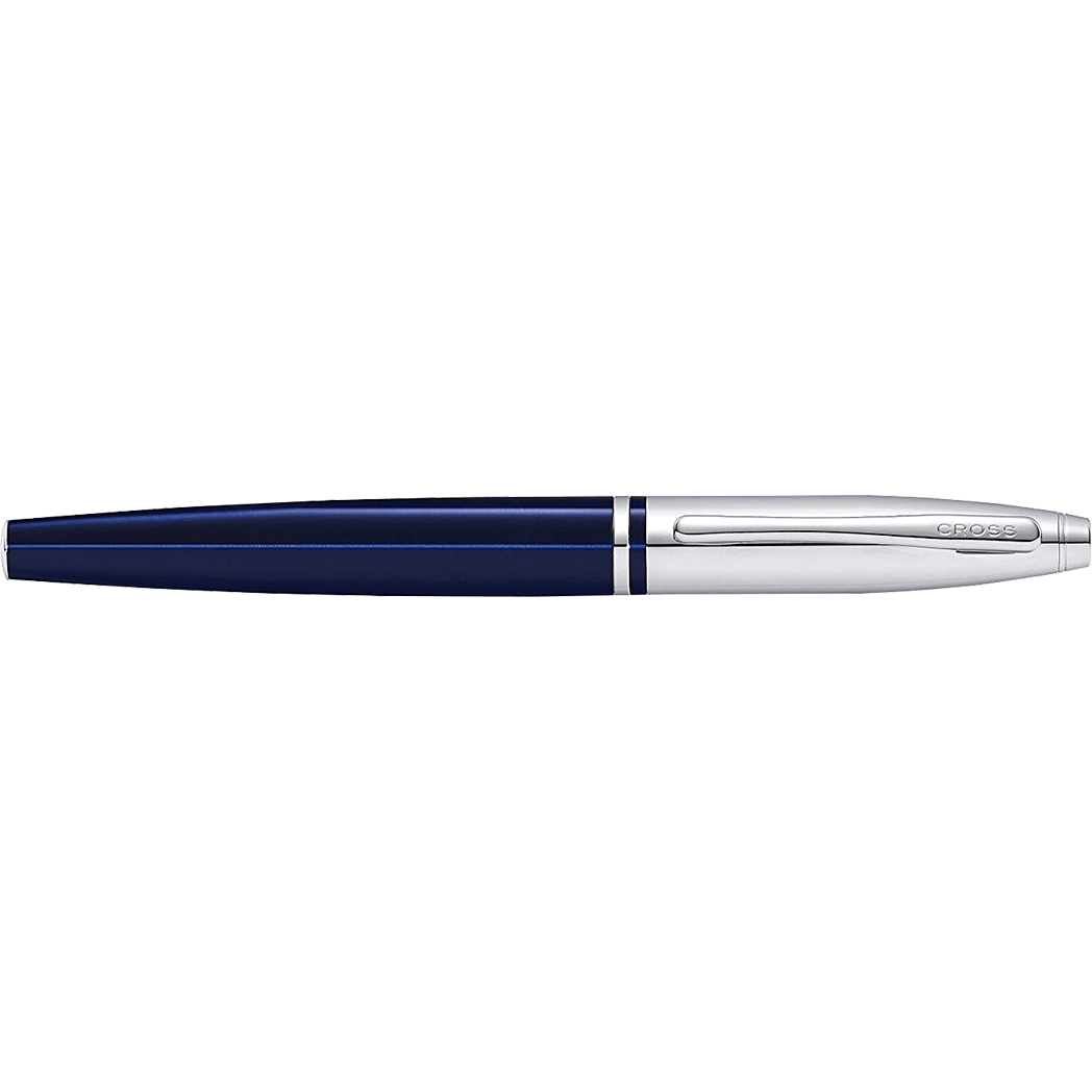 Cross Calais Fountain Pen - Chrome/Blue - Medium - Pen Boutique Ltd