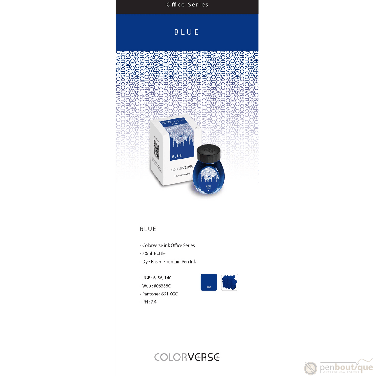 Colorverse Ink - Office Series - Blue - 30ml - Pen Boutique Ltd