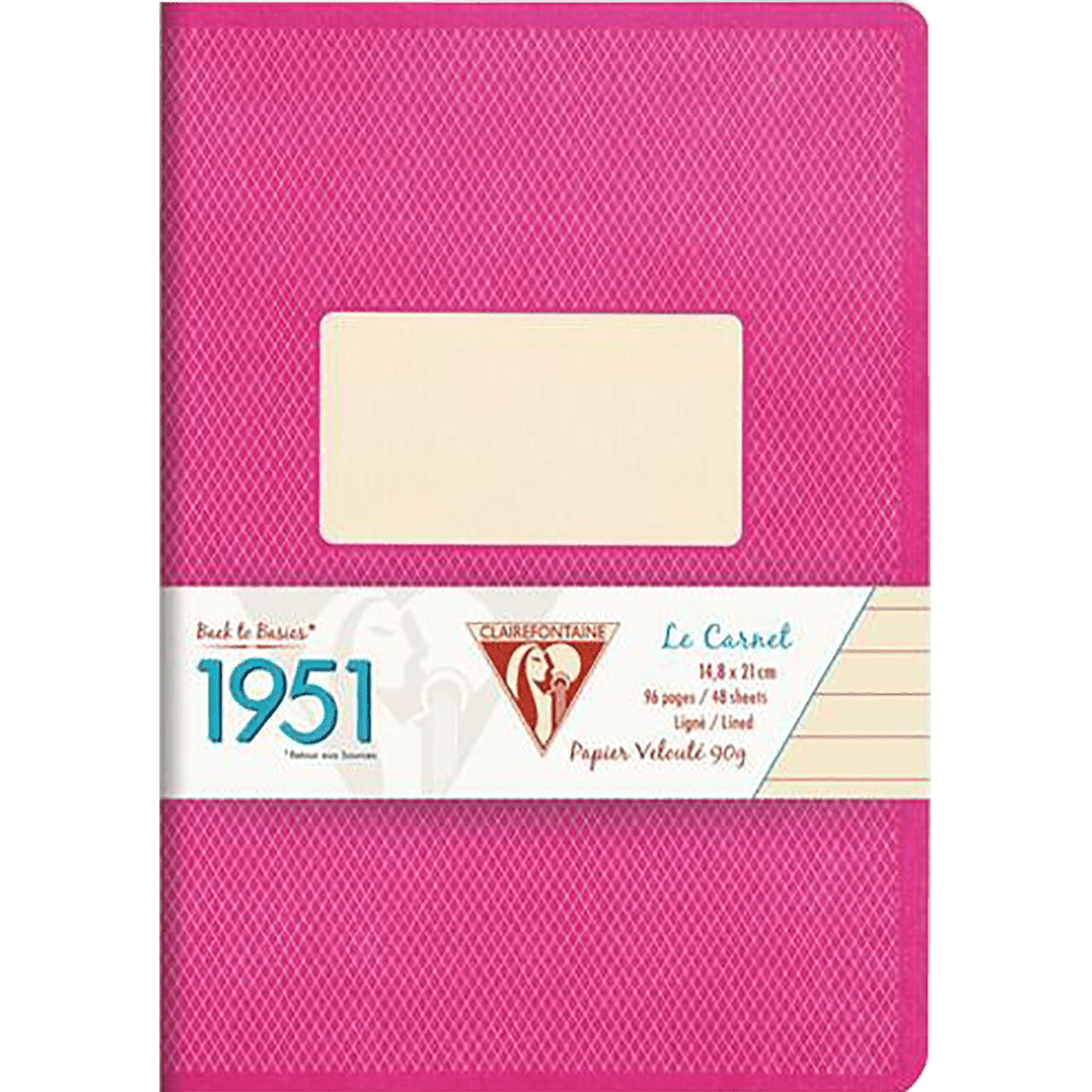 Clairefontaine 1951 Staplebound Lined Raspberry 5 ¾ X 8 ¼ - Pen Boutique Ltd