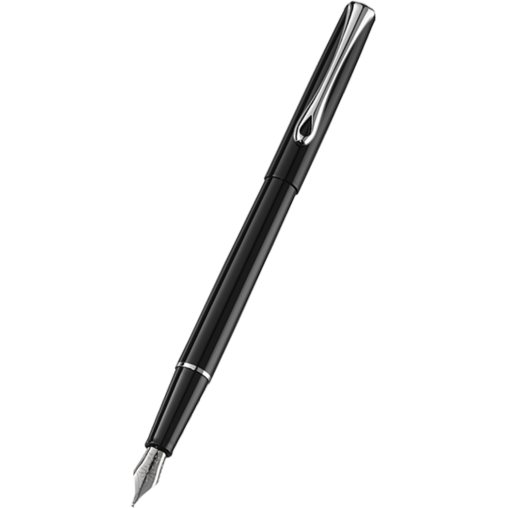 Diplomat Traveller Black Lacquer Fountain Pen Medium Nib - Pen Boutique Ltd