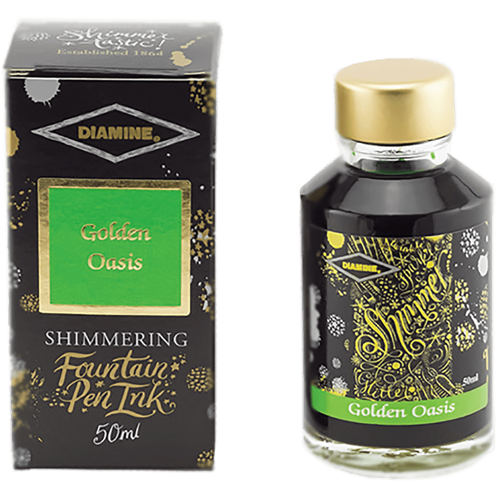 Diamine Shimmer Ink 50 ml Golden Oasis - Gold shimmer - Pen Boutique Ltd
