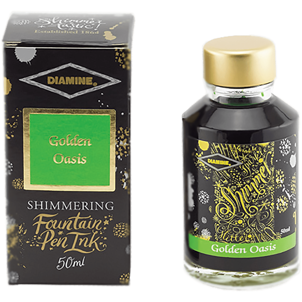 Diamine Shimmer Ink 50 ml Golden Oasis - Gold shimmer - Pen Boutique Ltd