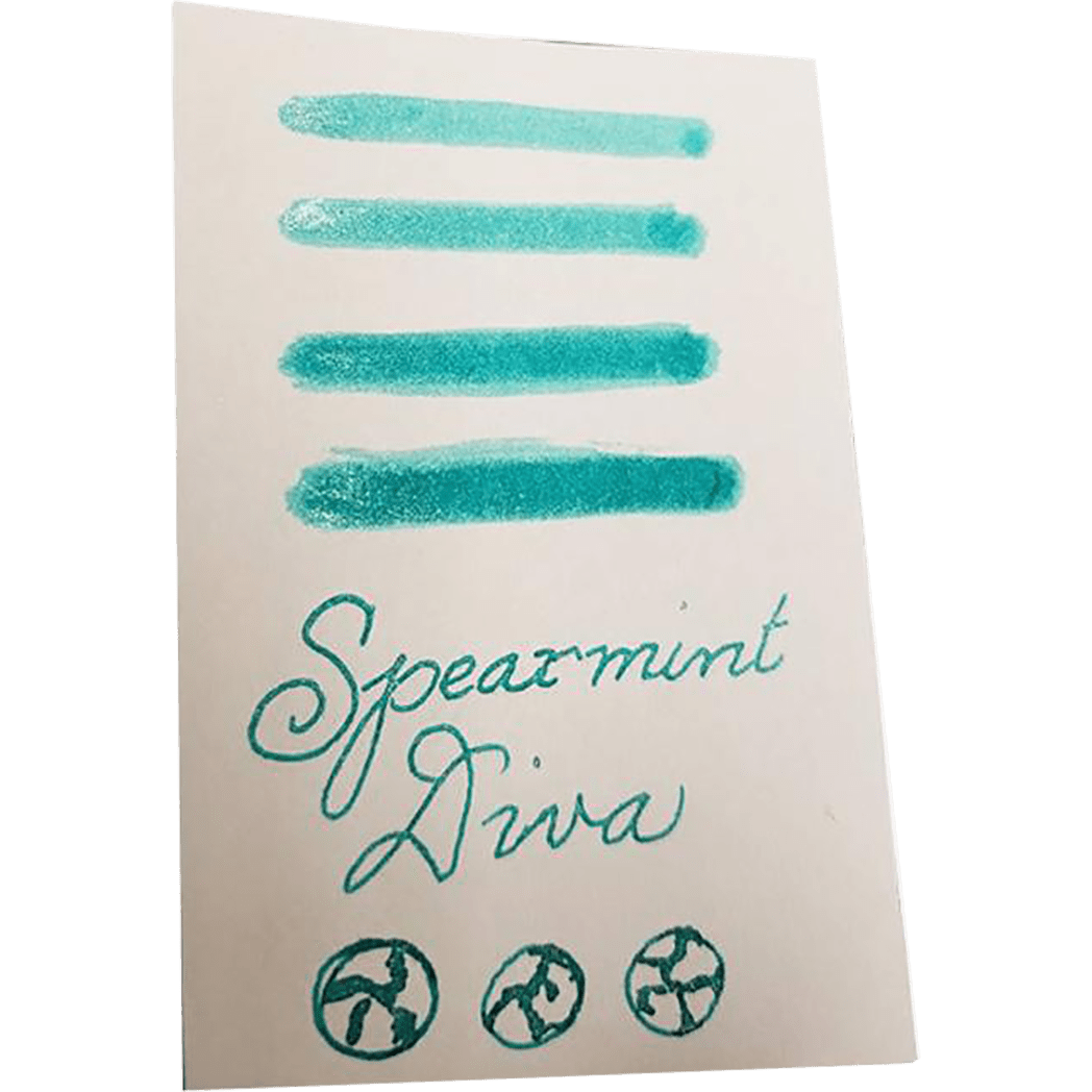 Diamine Shimmer Ink 50 ml Spearmint Diva - Silver shimmer - Pen Boutique Ltd