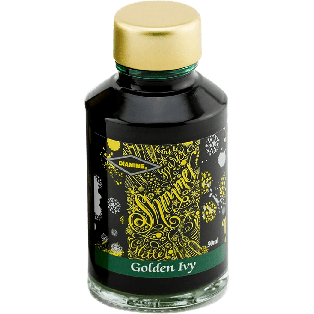 Diamine Shimmer Ink 50 ml Golden Ivy - Gold shimmer - Pen Boutique Ltd
