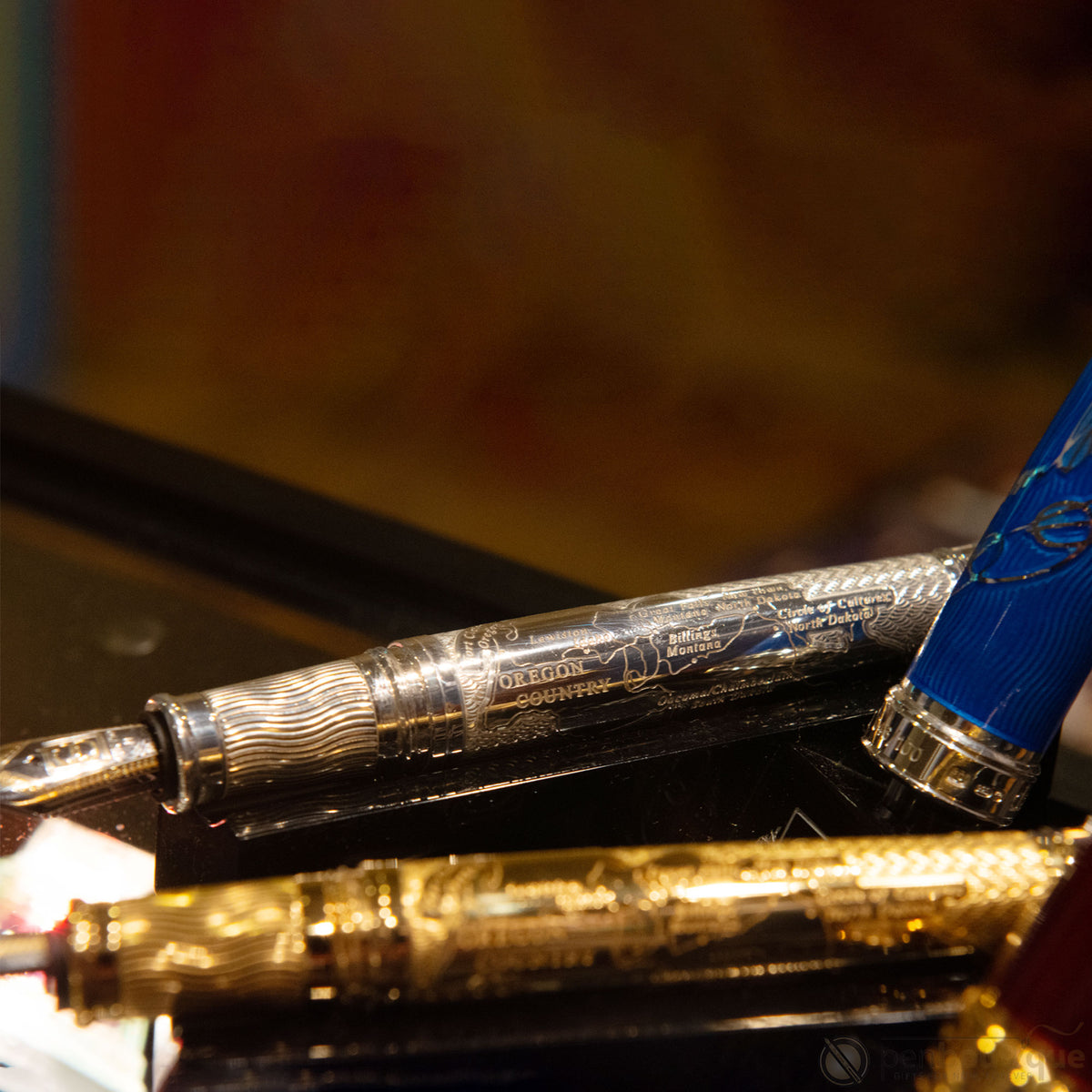 David Oscarson Meriwether Lewis Fountain Pen - Ruby Red Gold Vermeil - Pen Boutique Ltd