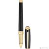 ST Dupont Line D Large Black with Gold Trim Rollerball Pen - Pen Boutique Ltd