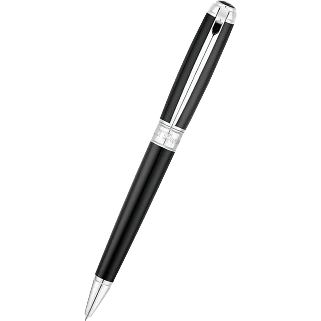 S T Dupont Line D Ballpoint Pen - Black - Palladium Trim - Pen Boutique Ltd
