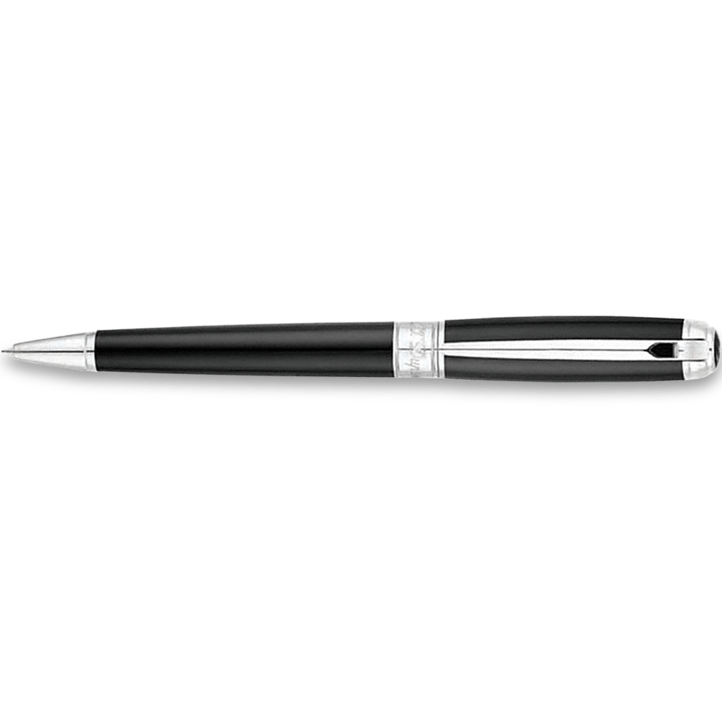 S T Dupont Line D Ballpoint Pen - Black - Palladium Trim - Pen Boutique Ltd