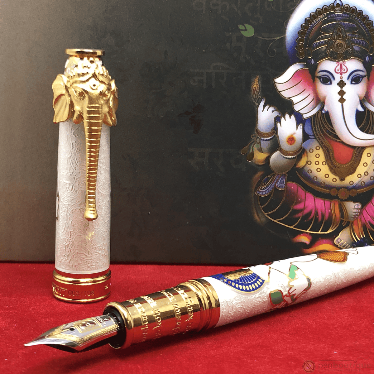 David Oscarson Lord Ganesha Fountain Pen - White - Pen Boutique Ltd