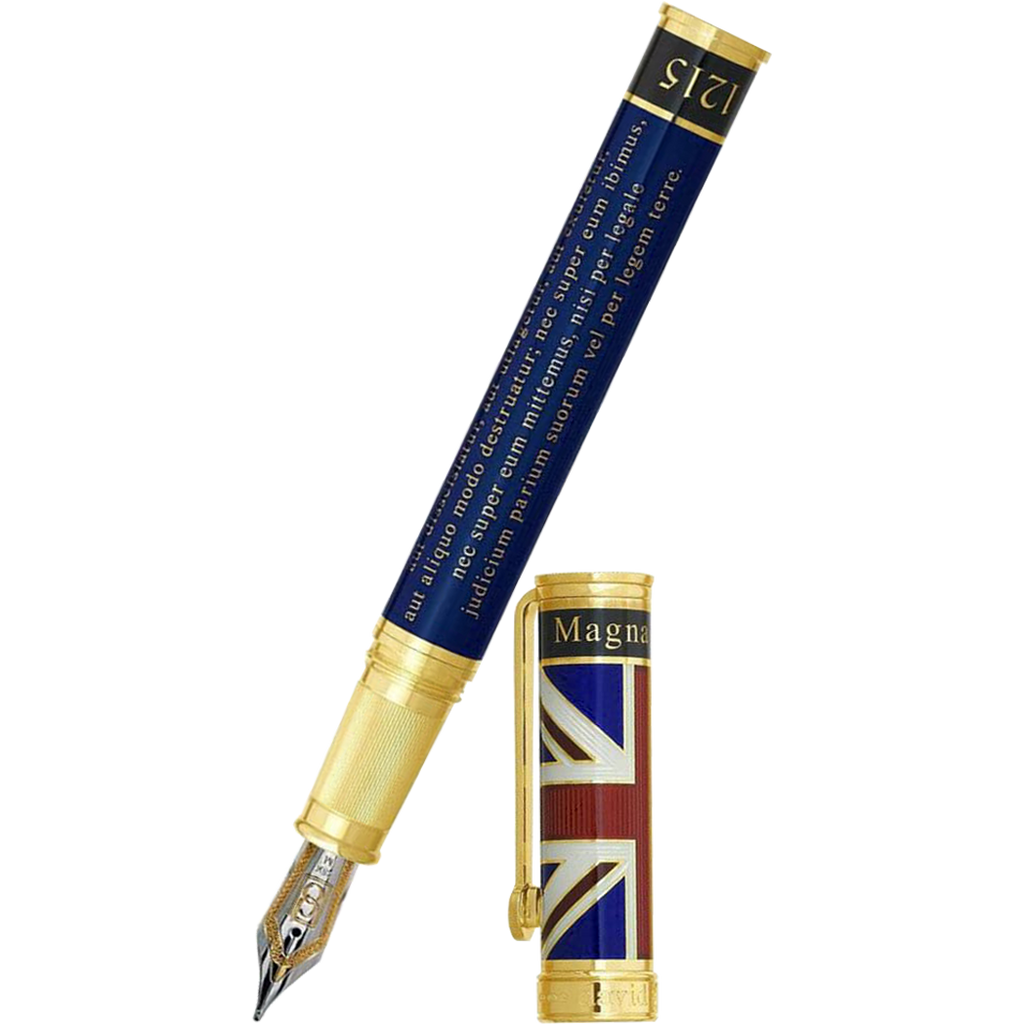 David Oscarson Magna Carta Fountain Pen - Translucent Sapphire - Pen Boutique Ltd