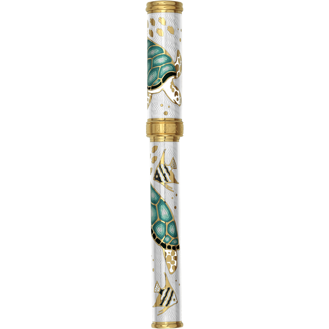 David Oscarson Sea Turtle Fountain Pen - White - Pen Boutique Ltd