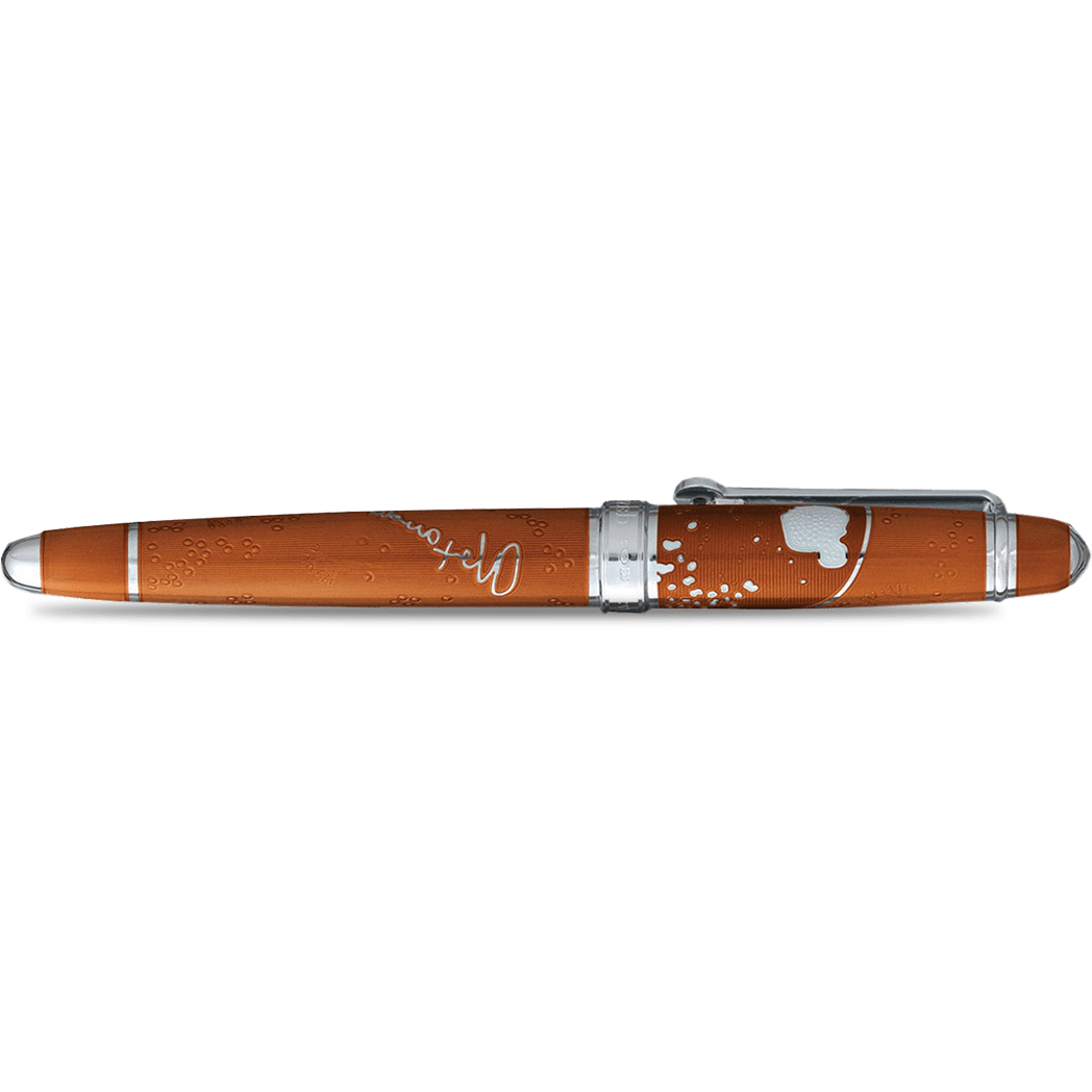 David Oscarson Sir Alexander Fleming Fountain Pen - Translucent Orange (Saffron) - Pen Boutique Ltd